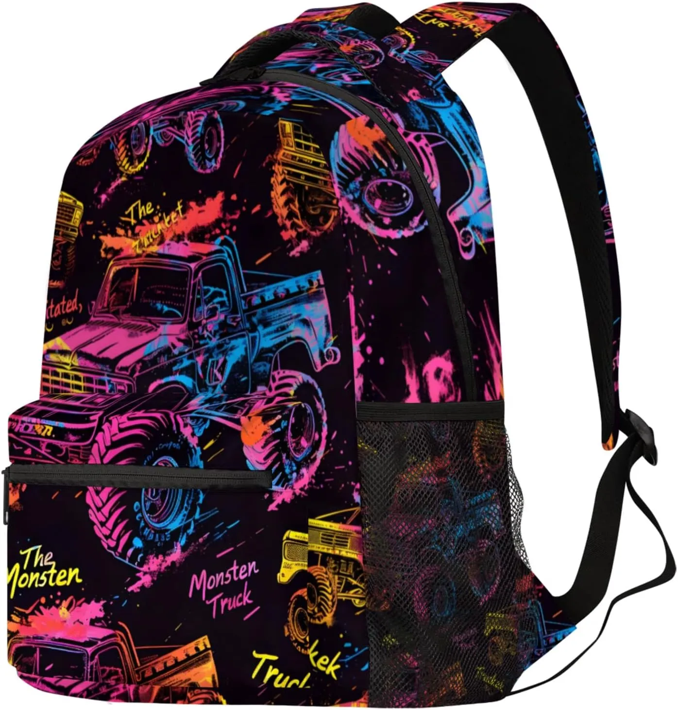 Budxapjw Colored Buggy Travel Laptop Backpack for Women Men Doodle Letters Waterproof Bag with Adjustable Padded Shoulder Straps for Business Work Travel Hiking Camping