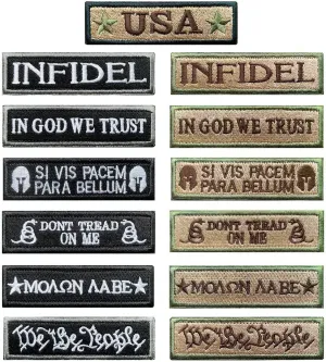 Bundle 13 Pieces Great Value Tactical Emblem Badge Patch Full Embroidery Patches Set for Caps,Bags,Backpacks,Tactical Vests,Uniforms,Dog Harness Etc
