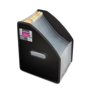 C-Line® Vertical Expanding File, 10" Expansion, 13 Sections, 1/12-Cut Tabs, Letter Size, Black