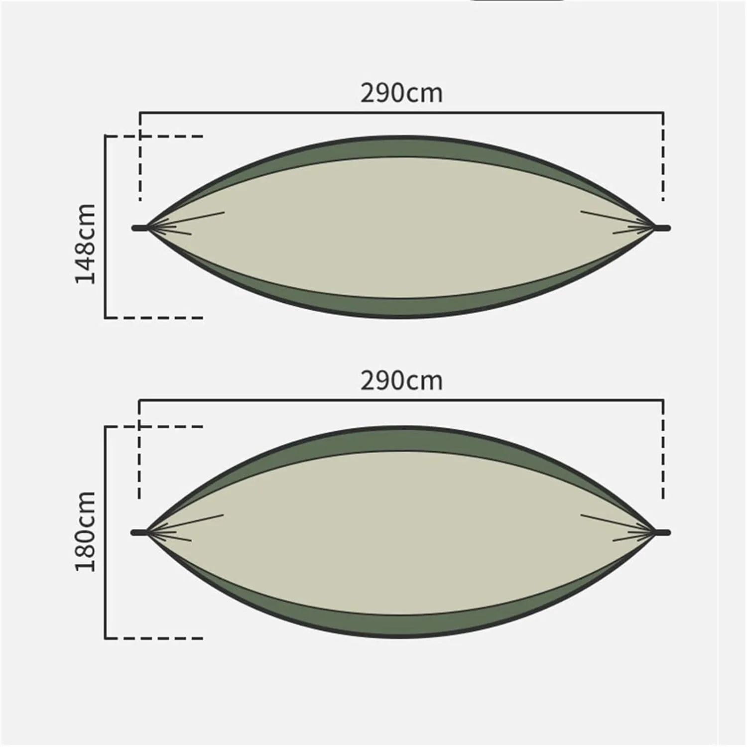 Camping Hammock Camping Hammock Breathable Outdoor Hammocks for Outdoor Garden(Green,290x148cm)