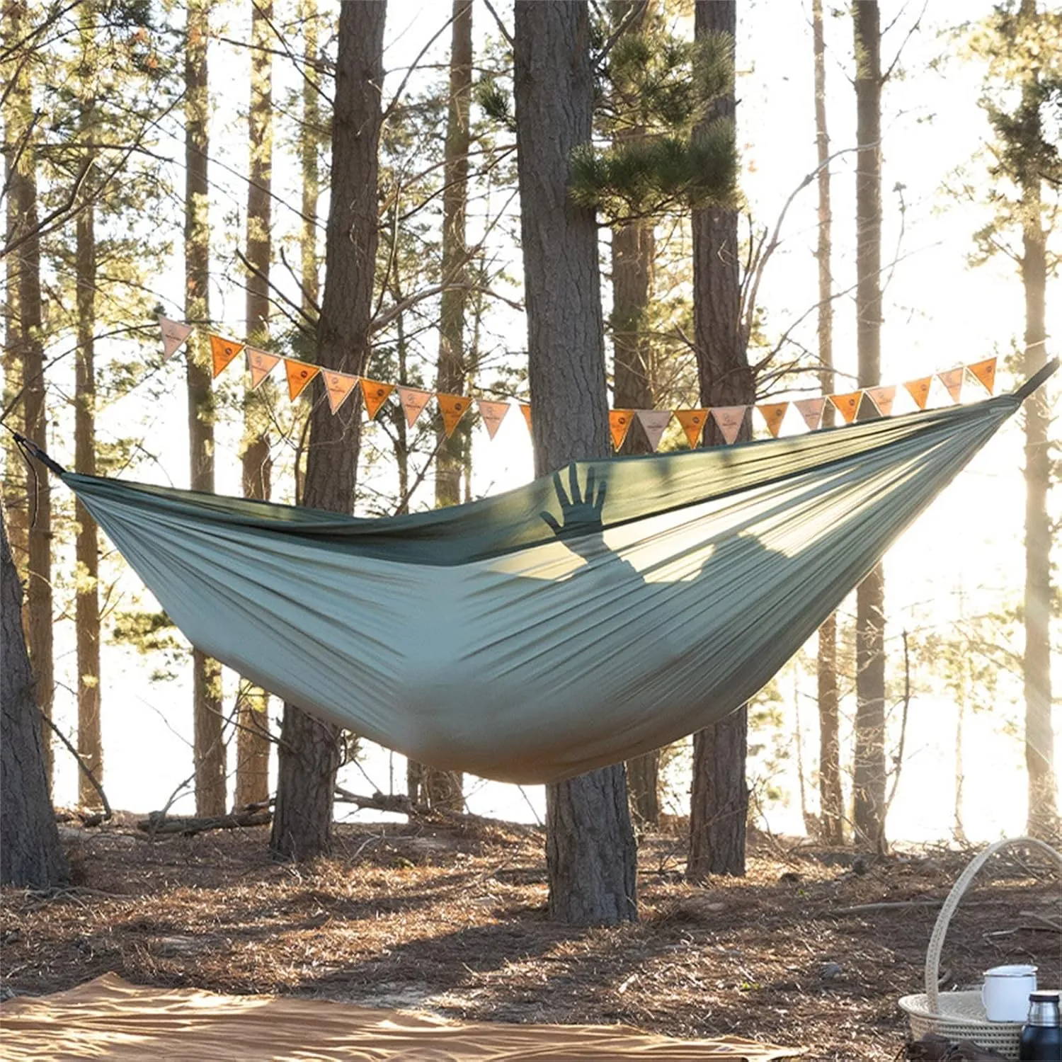 Camping Hammock Camping Hammock Breathable Outdoor Hammocks for Outdoor Garden(Green,290x148cm)