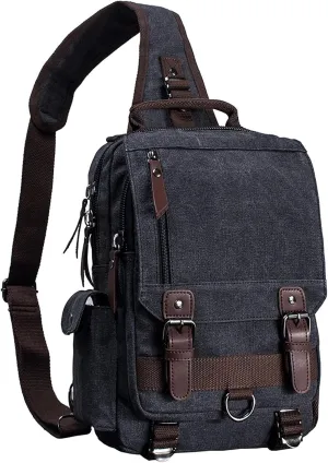 Canvas Cross Body Messenger Bag Shoulder Sling Backpack Travel Rucksack