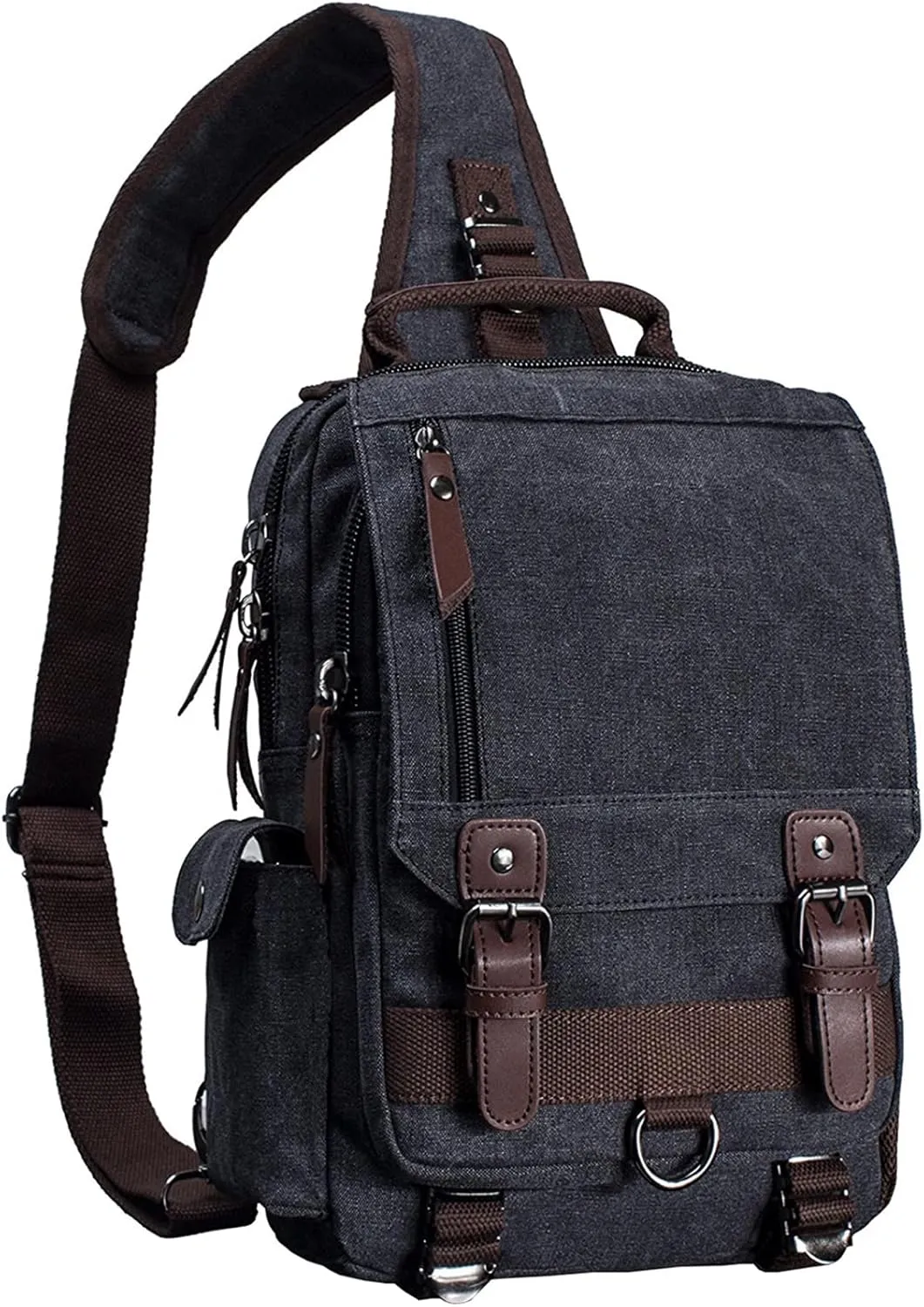 Canvas Cross Body Messenger Bag Shoulder Sling Backpack Travel Rucksack