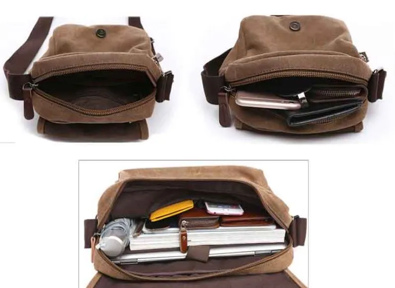 Canvas Messenger Bag - Small/Medium