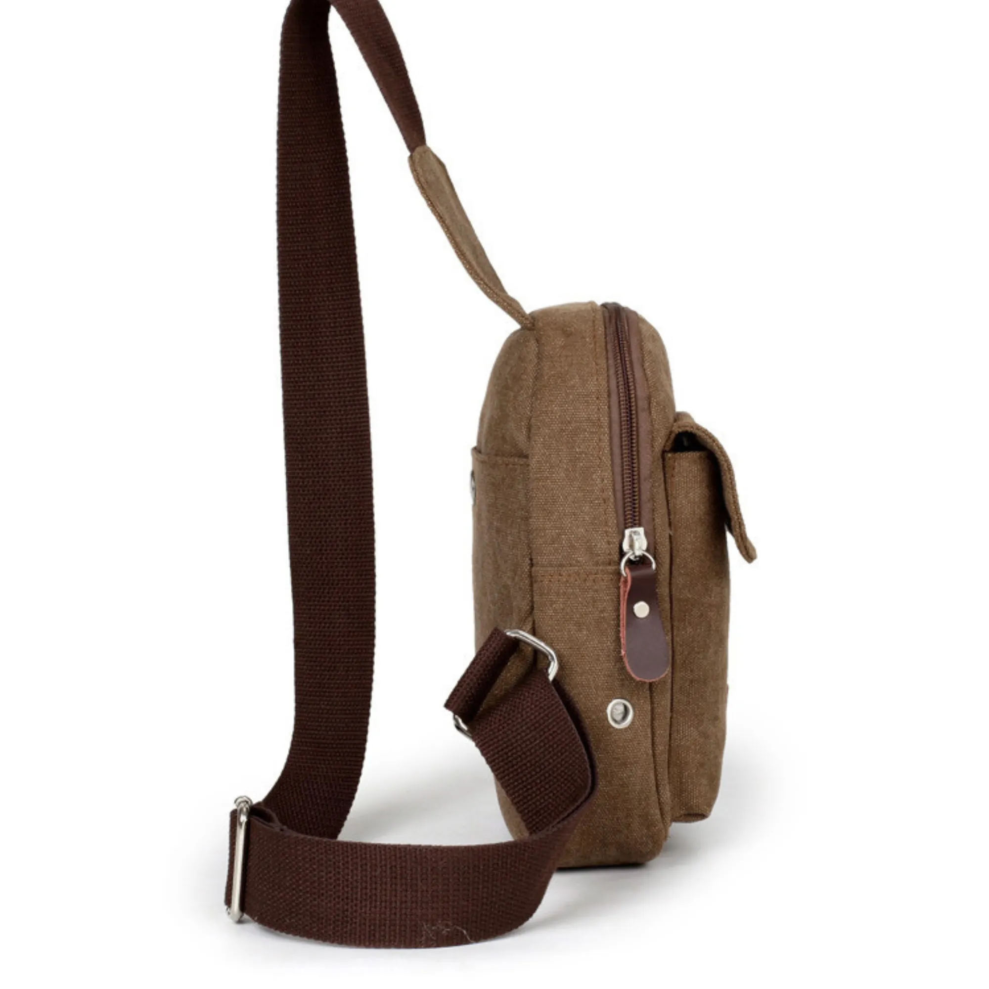 Canvas Messenger Travel Sling Chest Bag – For Men &amp; Women
