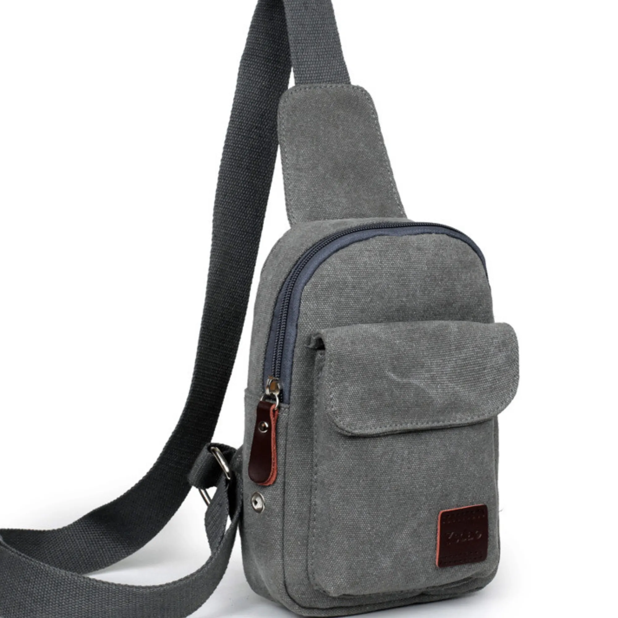 Canvas Messenger Travel Sling Chest Bag – For Men &amp; Women