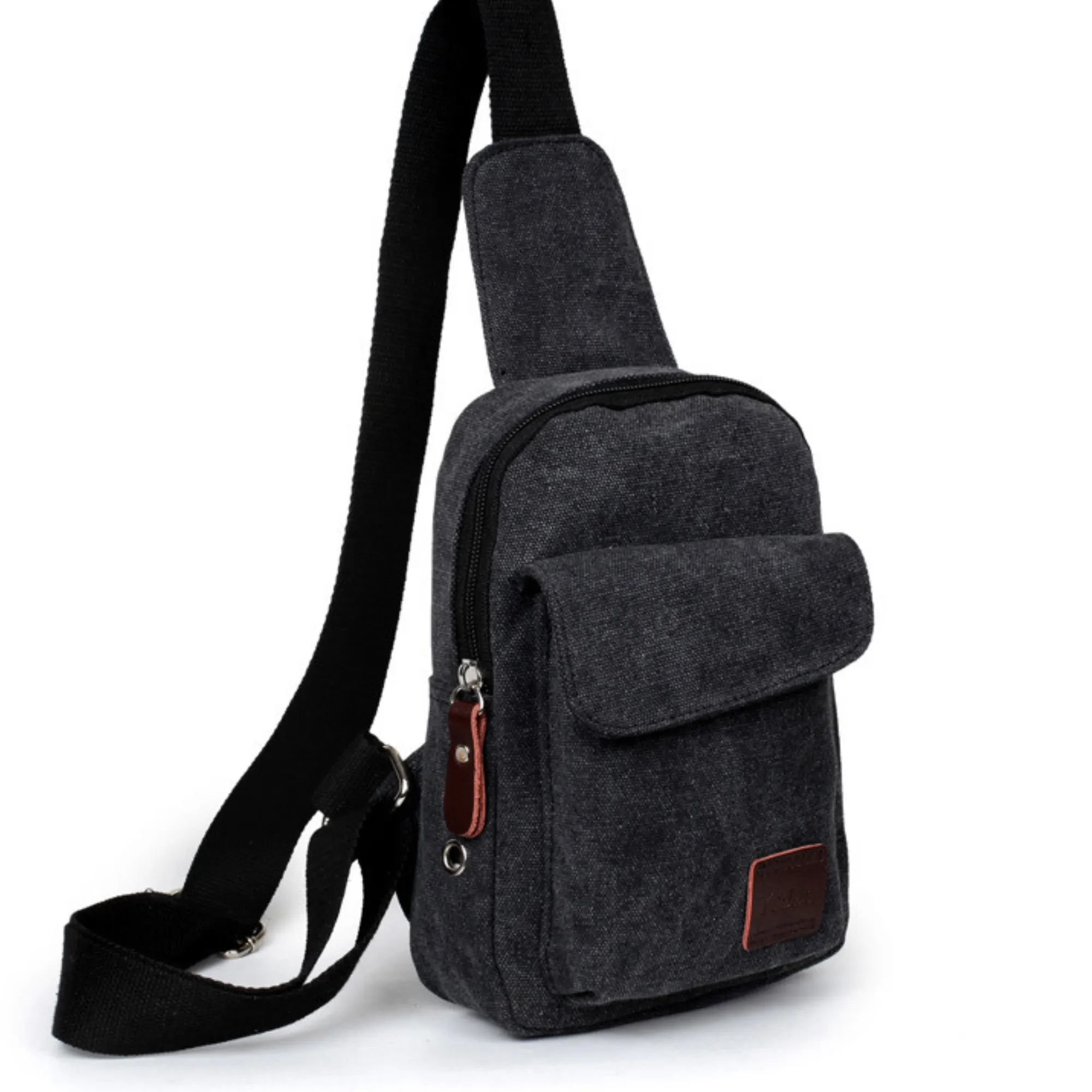 Canvas Messenger Travel Sling Chest Bag – For Men &amp; Women