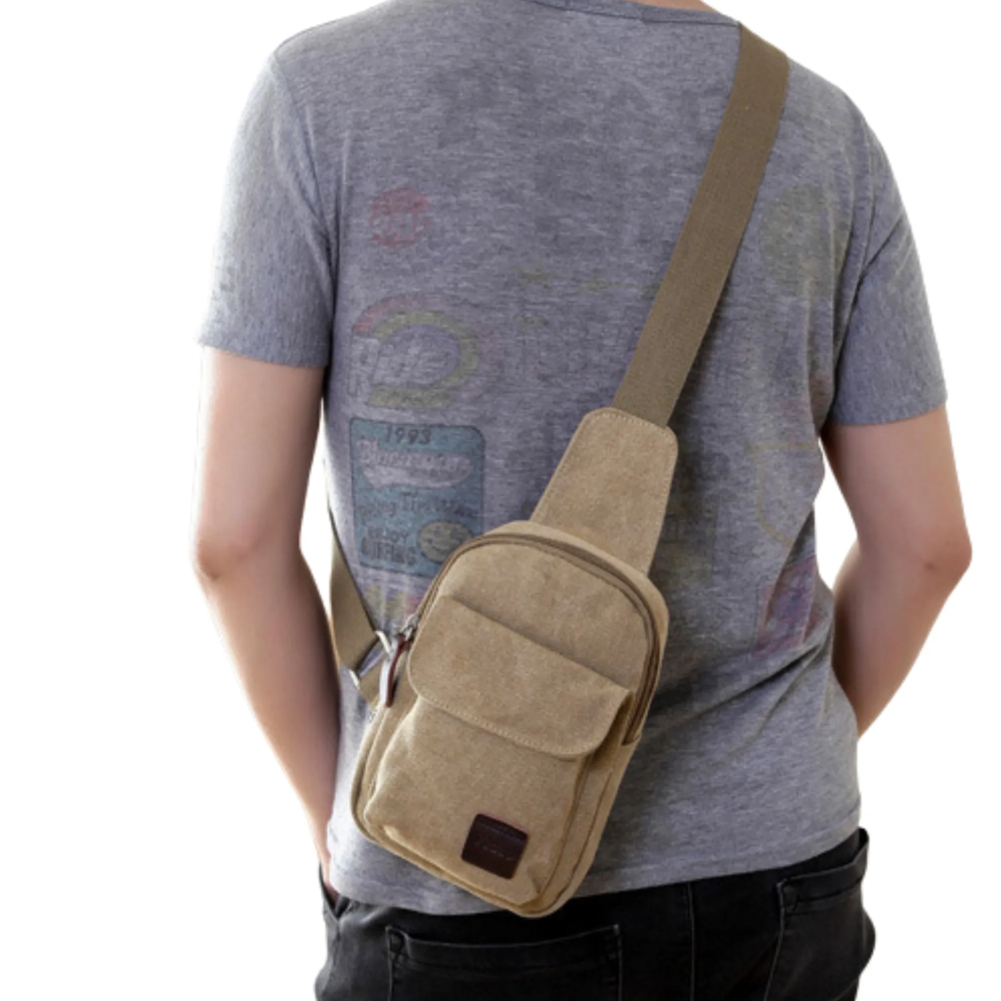 Canvas Messenger Travel Sling Chest Bag – For Men &amp; Women