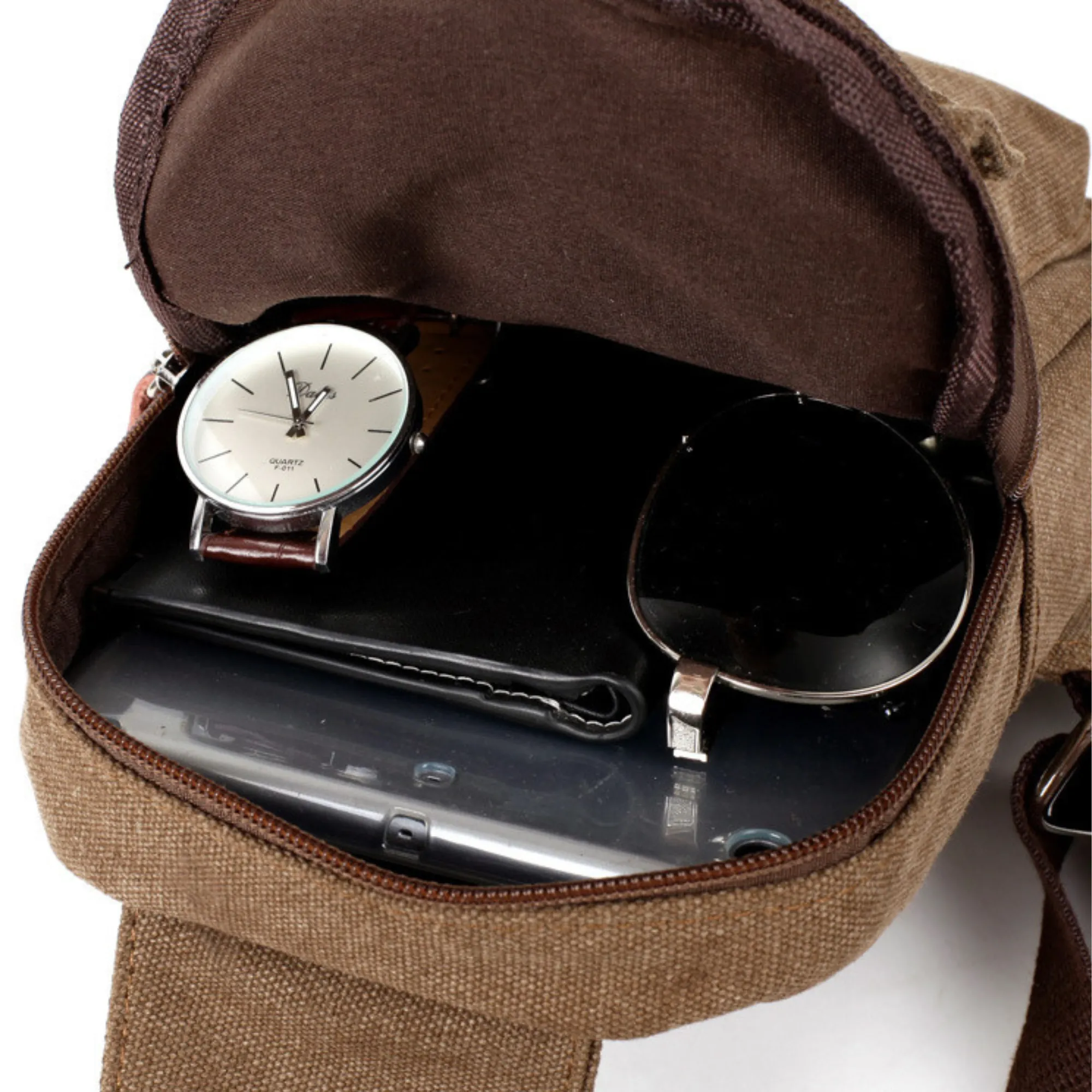 Canvas Messenger Travel Sling Chest Bag – For Men &amp; Women