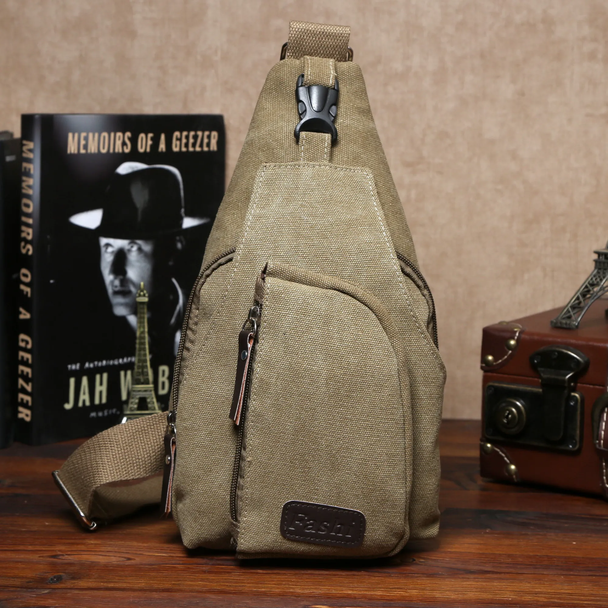 Canvas Sling Satchel Bag – Cross Body Chest and Messenger Bag