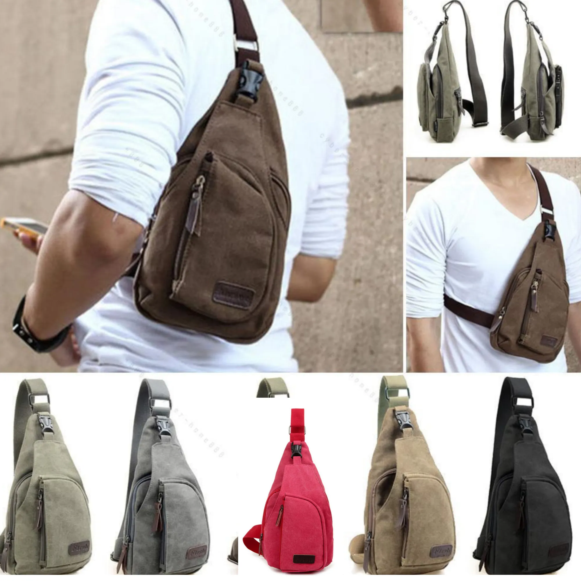 Canvas Sling Satchel Bag – Cross Body Chest and Messenger Bag