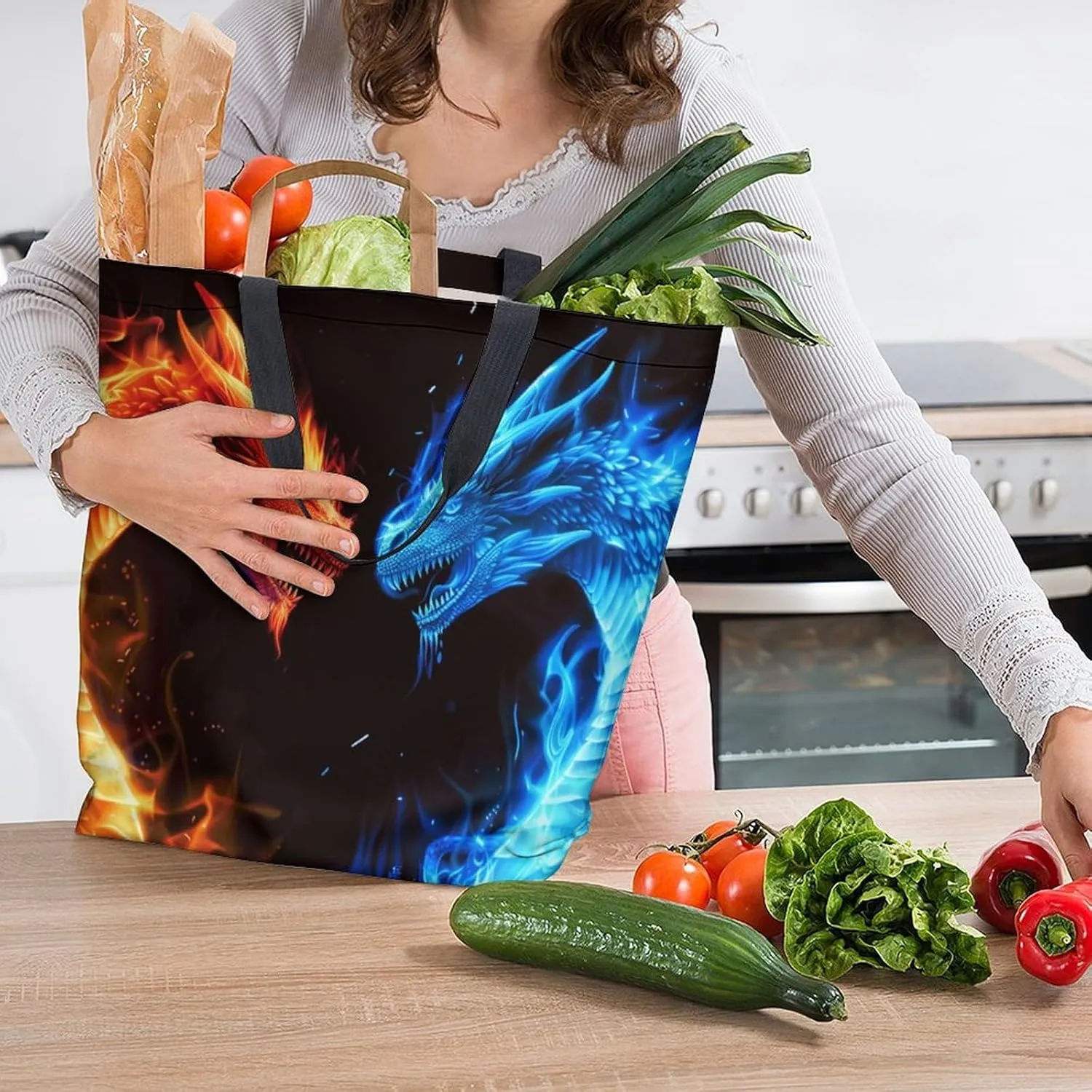 Canvas Tote Bag Large Women Casual Shoulder Bag Handbag Reusable Beach Shopping Grocery Bag For Outdoors