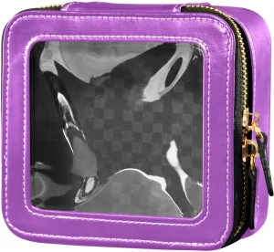 Car Cosmetic Bag Medium Orchid Small Bag for Makeup Travel Make up Bag with Clear Window