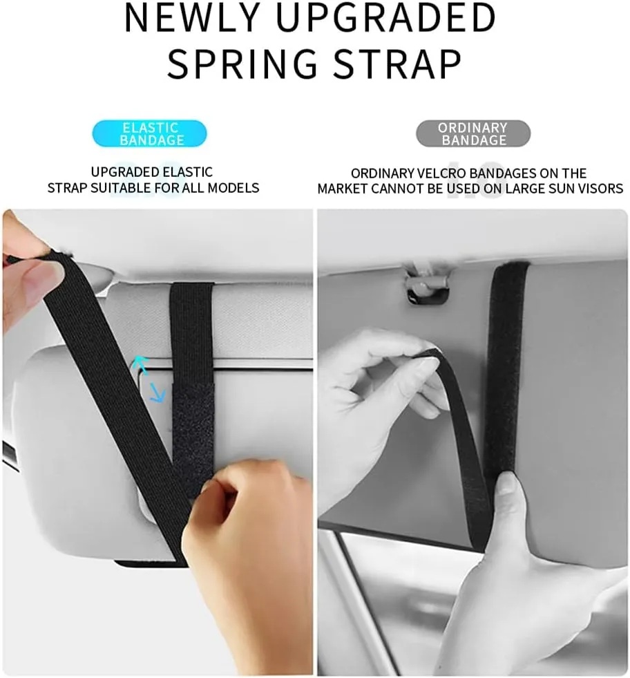 Car Sun Visor Organizer Glasses Case Storage Bag Note Holder Car Suede Zipper Card Hold Car Organizers and Storage (Black)