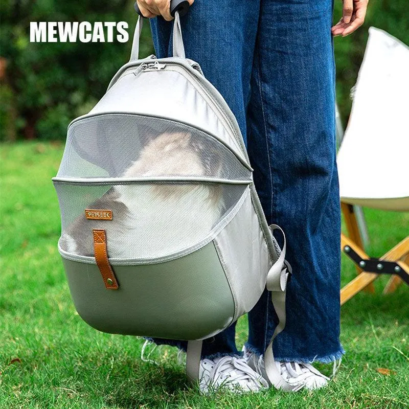 Cat Carrier Bag Portable White Travel Backpack