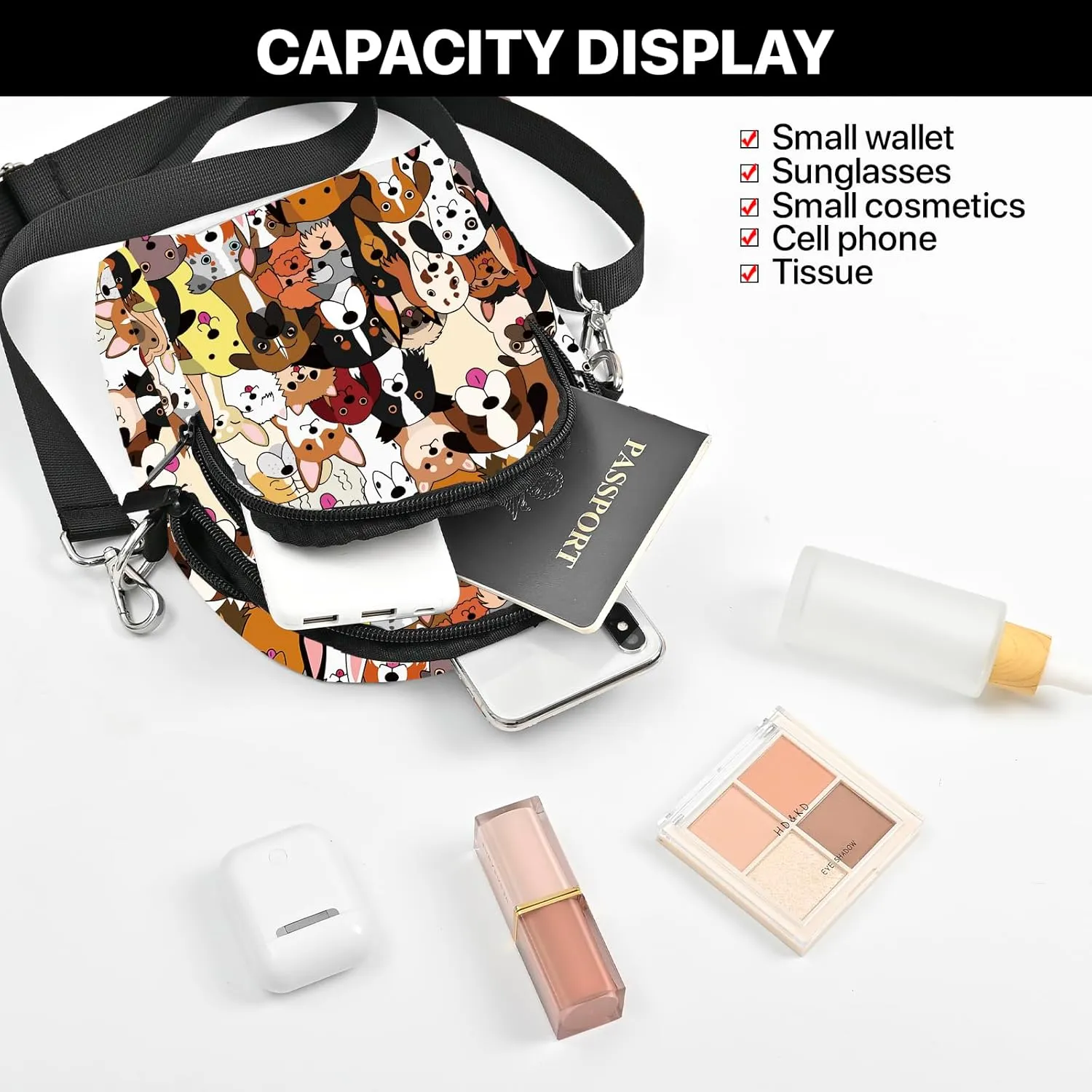 Cell Phone Purse Women Crossbody Bag Sling Bag with Adjustable Strap Waterproof Travel Casual Shoulder Bag