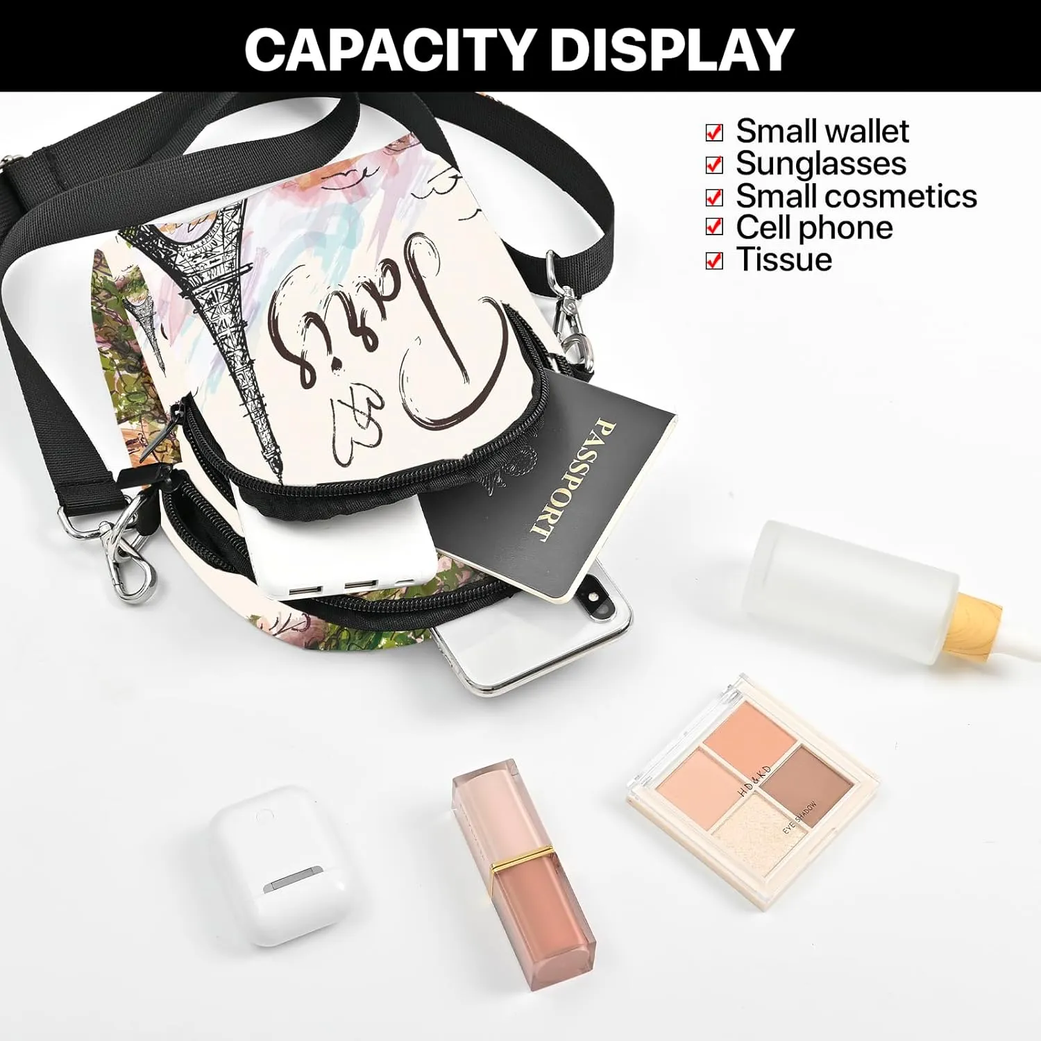 Cell Phone Purse Women Crossbody Bag Sling Bag with Adjustable Strap Waterproof Travel Casual Shoulder Bag