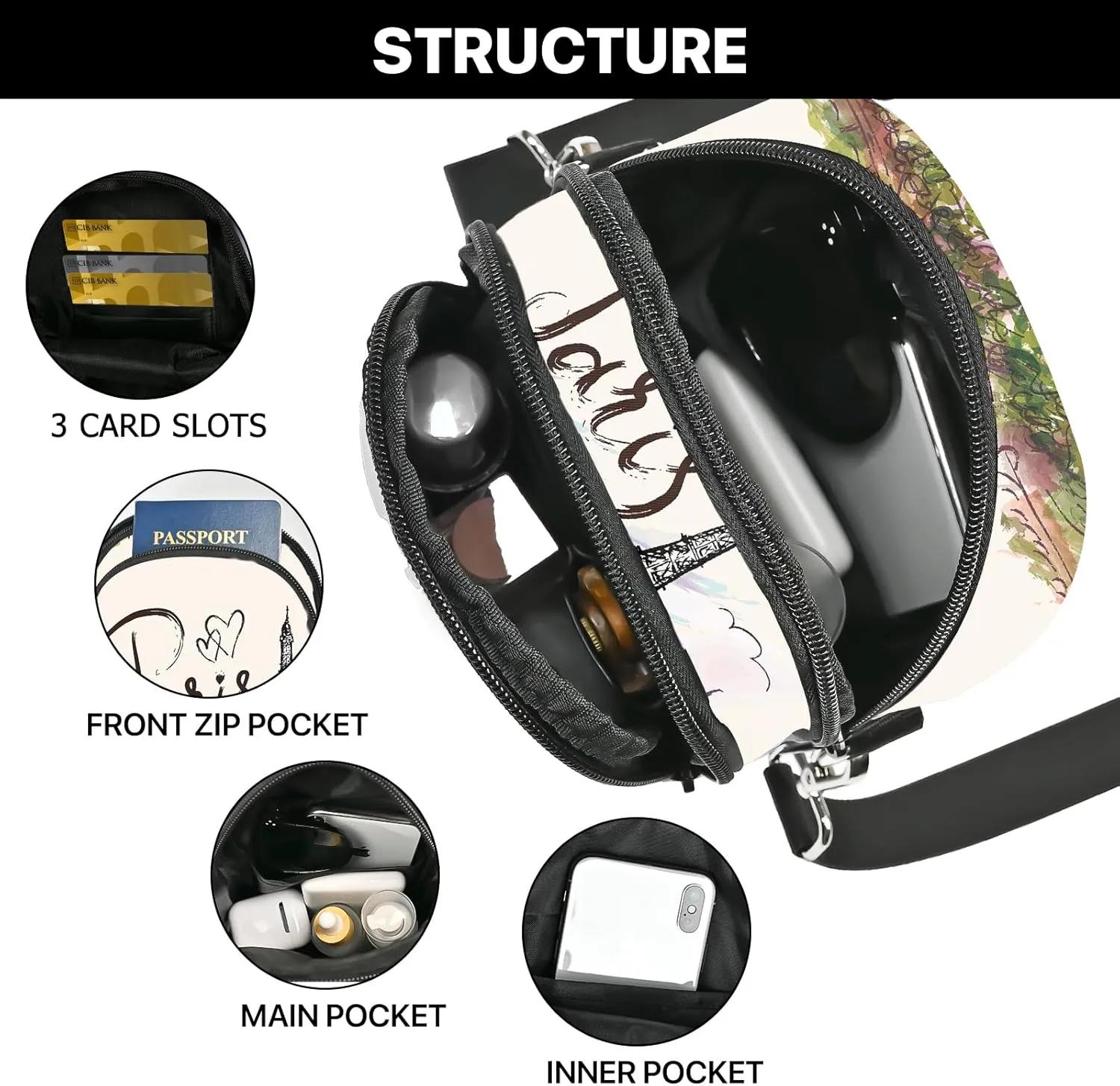 Cell Phone Purse Women Crossbody Bag Sling Bag with Adjustable Strap Waterproof Travel Casual Shoulder Bag