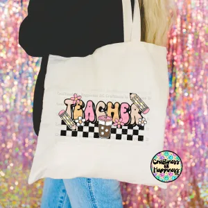 Checkerboard Teacher Tote