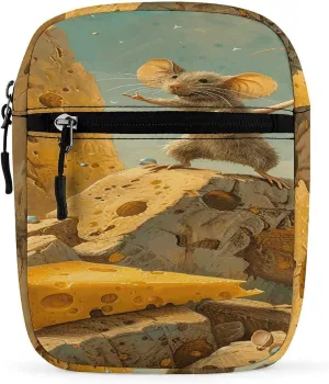 Cheese Small Satchel Mini Crossbody Sling Bag Shoulder Bag for Men Women Workout Travelling