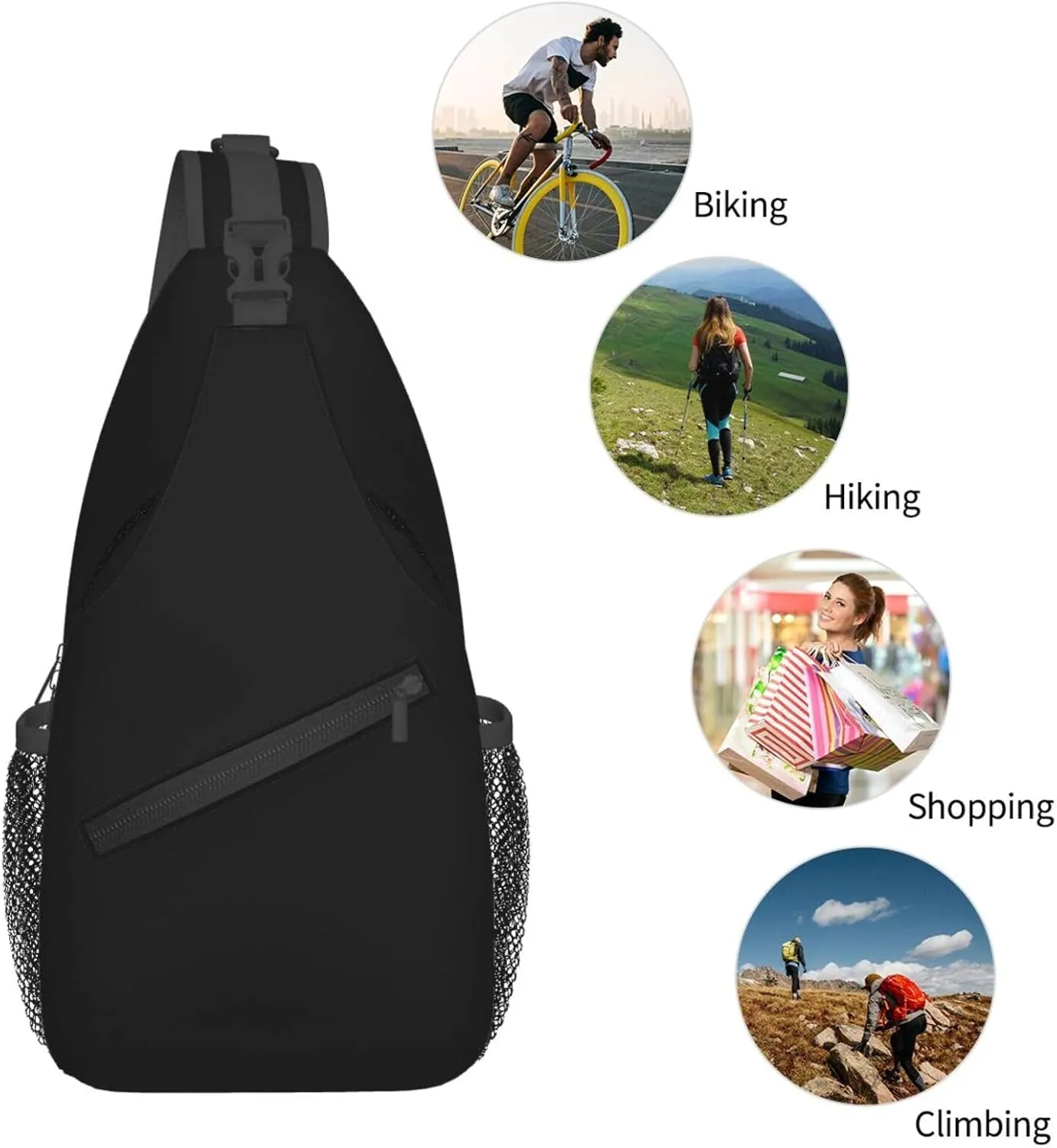 Chest Bag Fashion Casual Sports Daypack Travel Hiking Sling Bag for Women Men