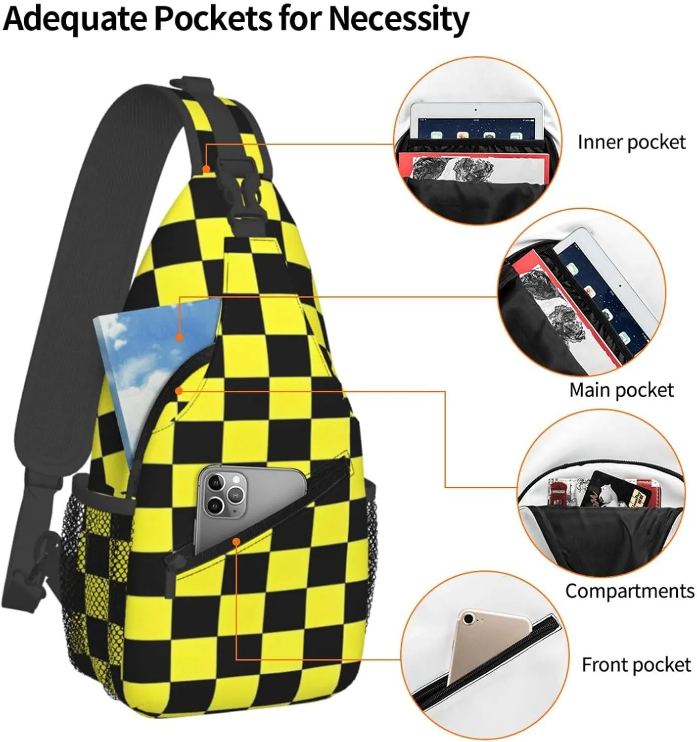 Chest Sling Bag Crossbody Shoulder Backpack Bag Gym Cycling Travel Hiking Daypack Cross Bag