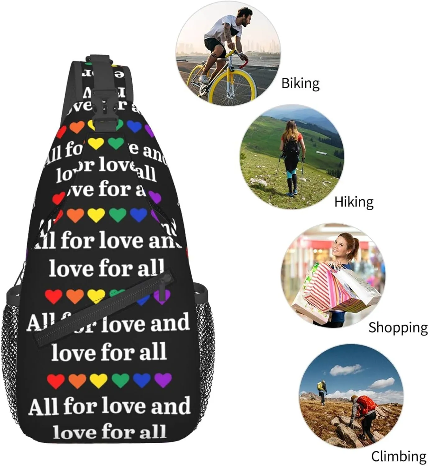 Chest Sling Bag Crossbody Shoulder Backpack Bag Gym Cycling Travel Hiking Daypack Cross Bag