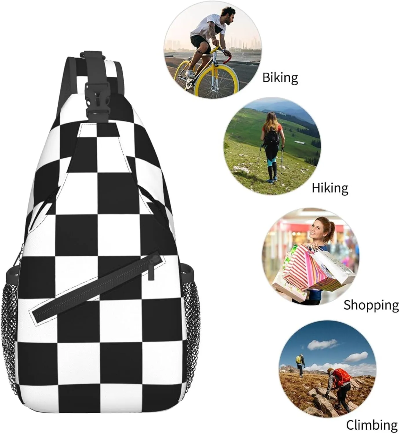 Chest Sling Bag Crossbody Shoulder Backpack Bag Gym Cycling Travel Hiking Daypack Cross Bag