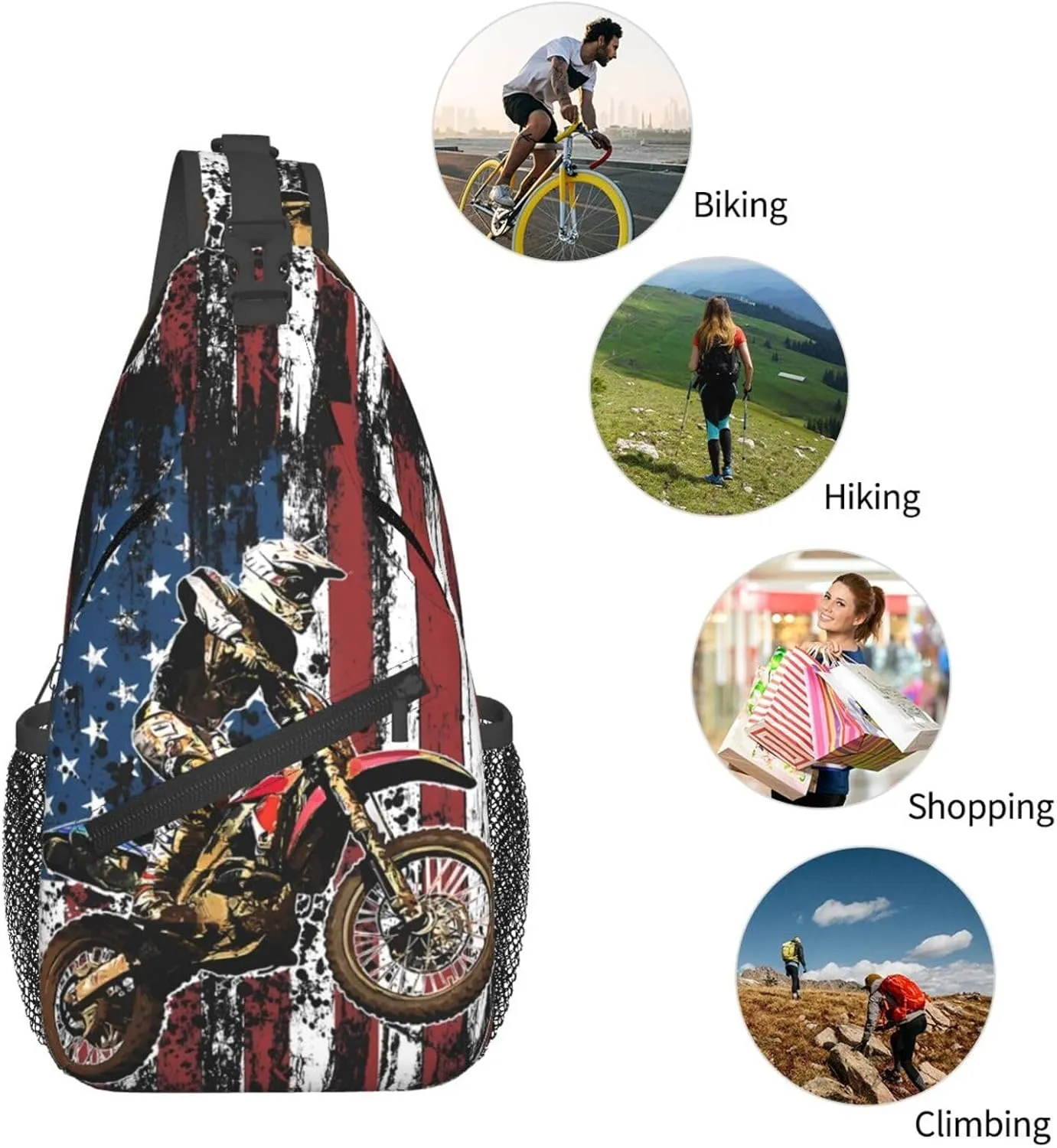 Chest Sling Bag Crossbody Shoulder Backpack Bag Gym Cycling Travel Hiking Daypack Cross Bag