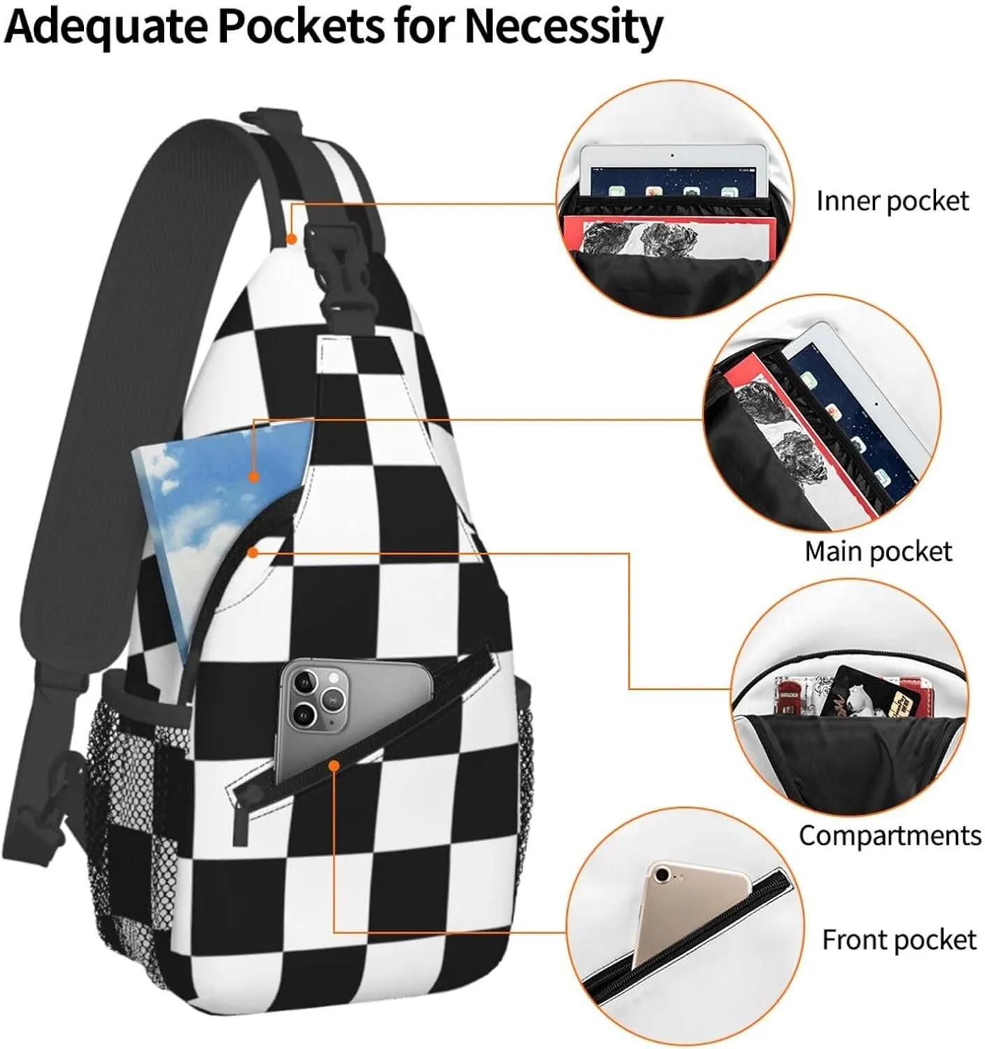 Chest Sling Bag Crossbody Shoulder Backpack Bag Gym Cycling Travel Hiking Daypack Cross Bag