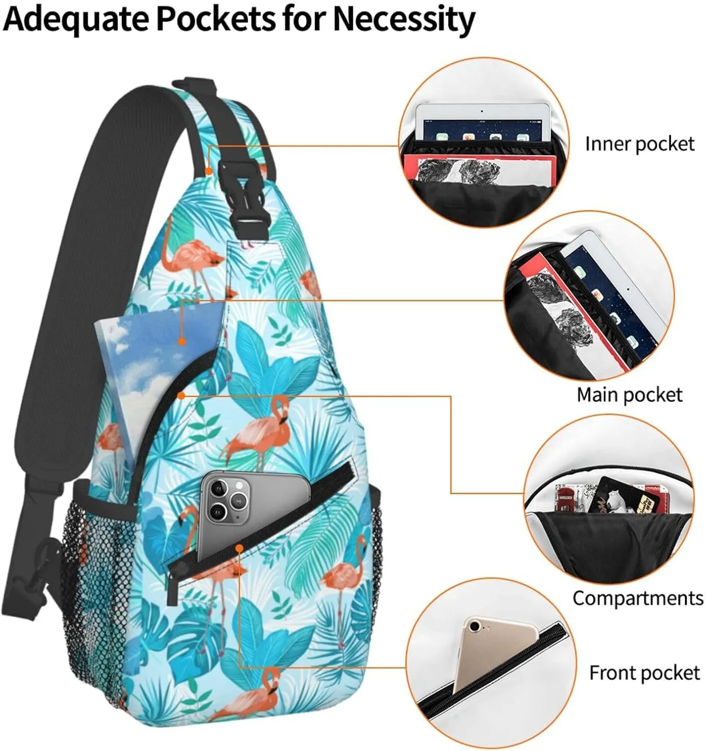 Chest Sling Bag Crossbody Shoulder Backpack Bag Gym Cycling Travel Hiking Daypack Cross Bag