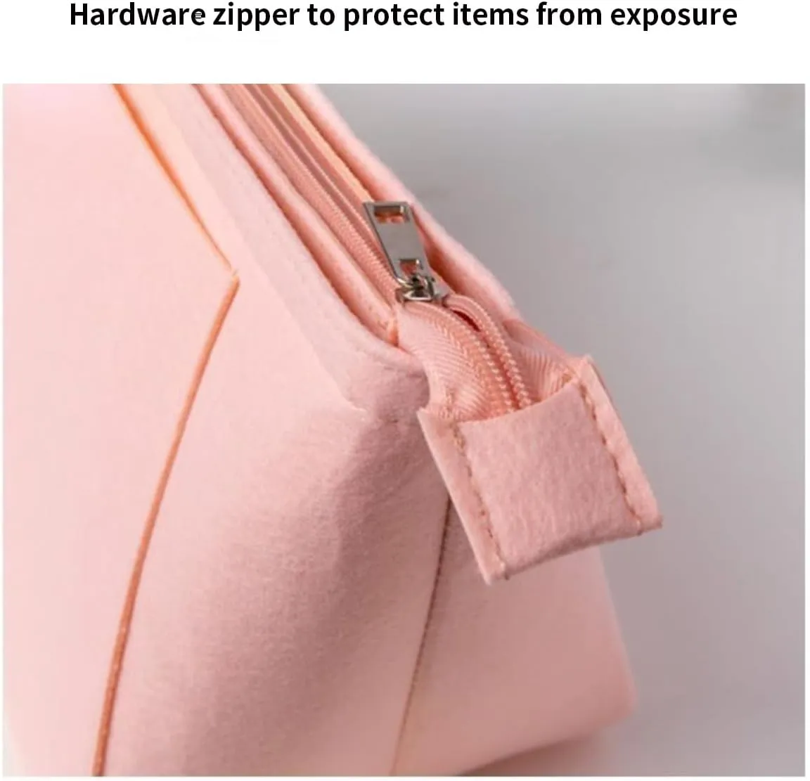Chispee Purse Organizer Insert for Handbags, Felt Bag Organizer with Zipper Handbag Organizers for Longchamp Divider Pocket & Zipper Inner Bag Liner (Beige,L)