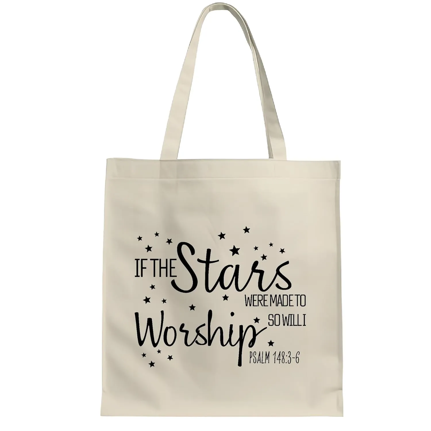 Christian Gift Idea Worship with Scripture Faith Natural White Multicolor Canvas Tote Bag