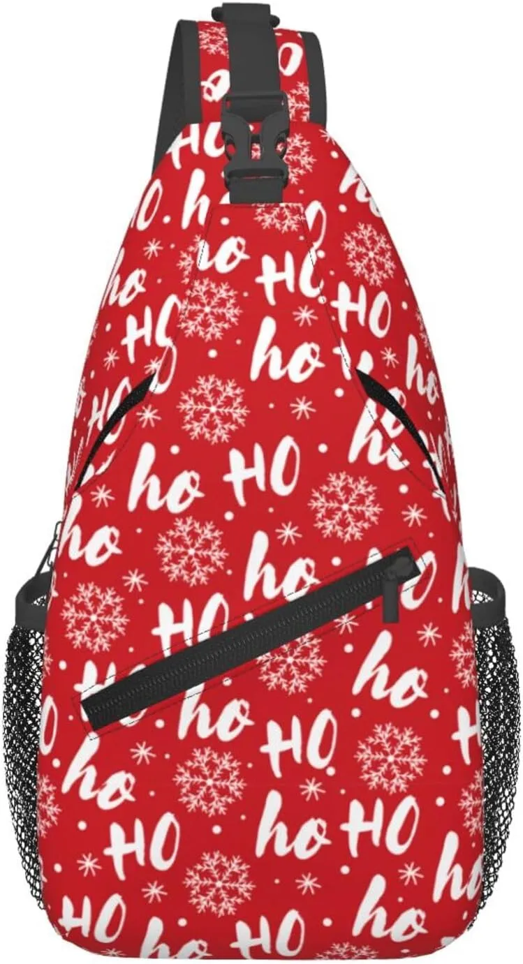 Christmas Crossbody Sling Bag For Women & Men - Adjustable Chest Shoulder Bag Sling Backpack Merry Xmas Daypack Gift