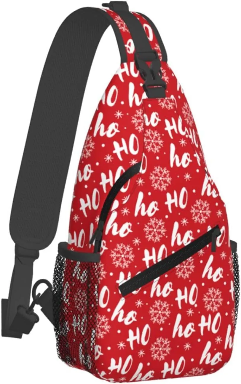 Christmas Crossbody Sling Bag For Women & Men - Adjustable Chest Shoulder Bag Sling Backpack Merry Xmas Daypack Gift