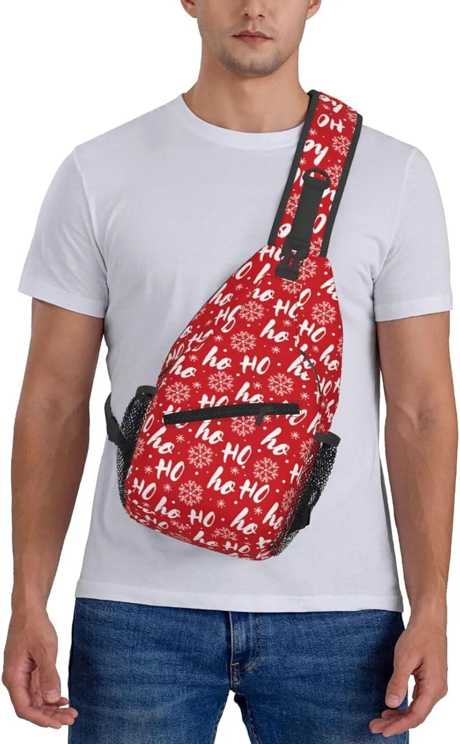 Christmas Crossbody Sling Bag For Women & Men - Adjustable Chest Shoulder Bag Sling Backpack Merry Xmas Daypack Gift