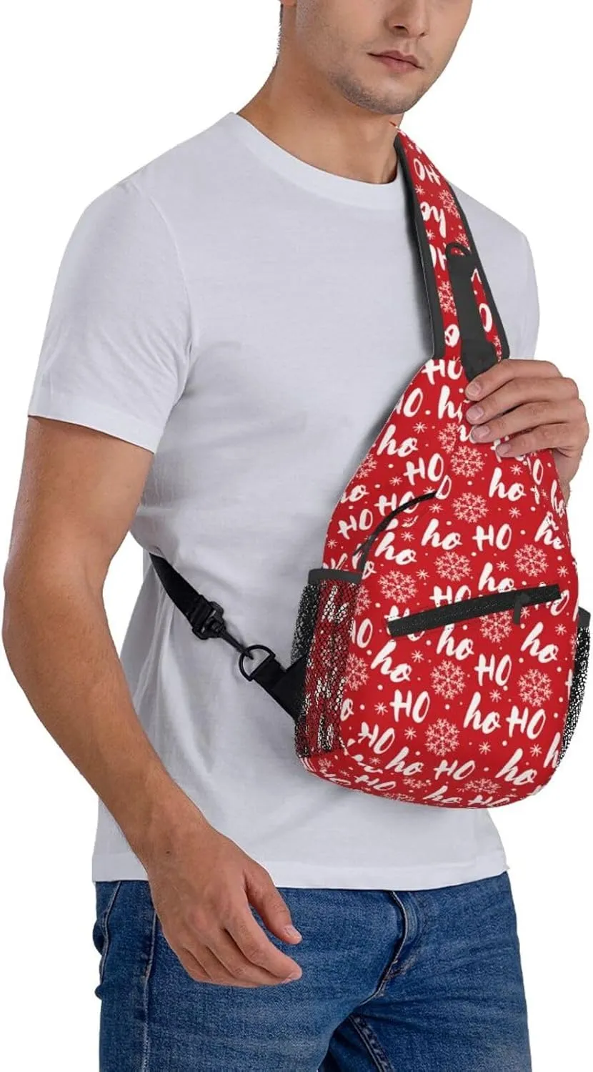 Christmas Crossbody Sling Bag For Women & Men - Adjustable Chest Shoulder Bag Sling Backpack Merry Xmas Daypack Gift