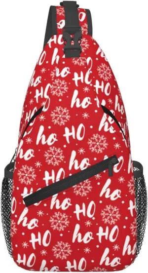 Christmas Crossbody Sling Bag For Women & Men - Adjustable Chest Shoulder Bag Sling Backpack Merry Xmas Daypack Gift