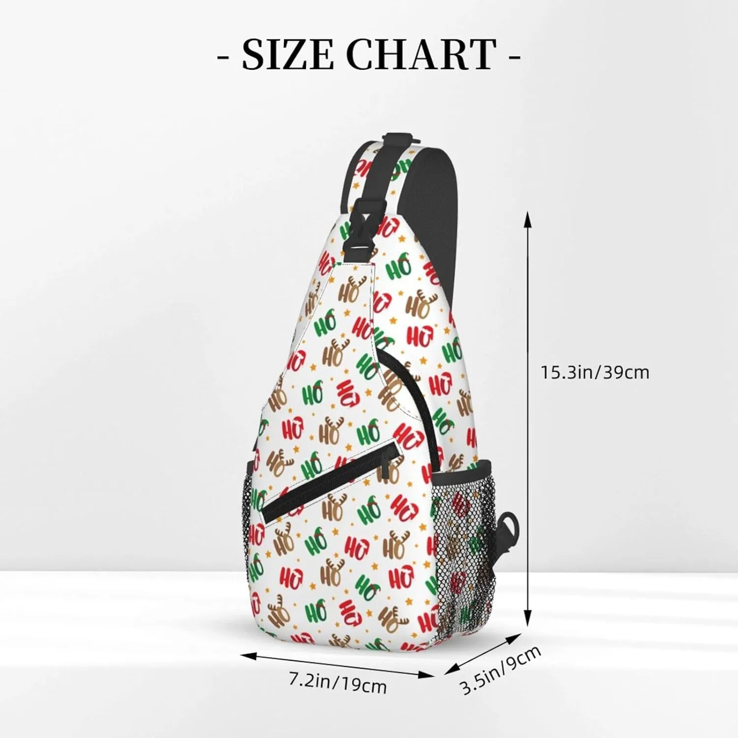 Christmas Crossbody Sling Bag For Women Men Adjustable Ho Ho Ho Christmas Chest Bag Shoulder Bag Sling Backpack Merry Xmas Daypack Christmas Gifts