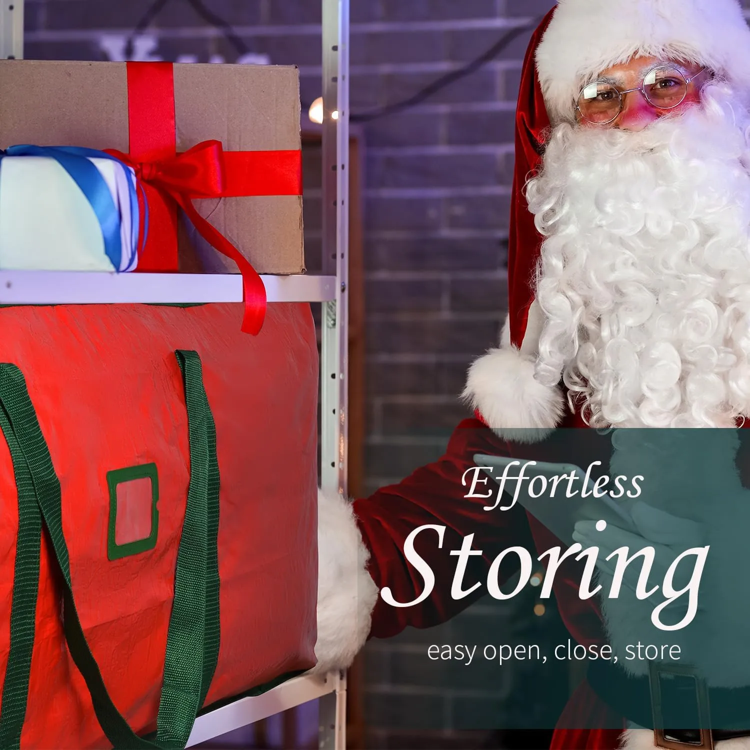 Christmas Tree Storage Bag - Fits Up to 589L (9 ft) Artificial Holiday Xmas Disassembled Trees with Durable Reinforced Handles & Dual Zipper, Durable Waterproof Material, Zippered Bag