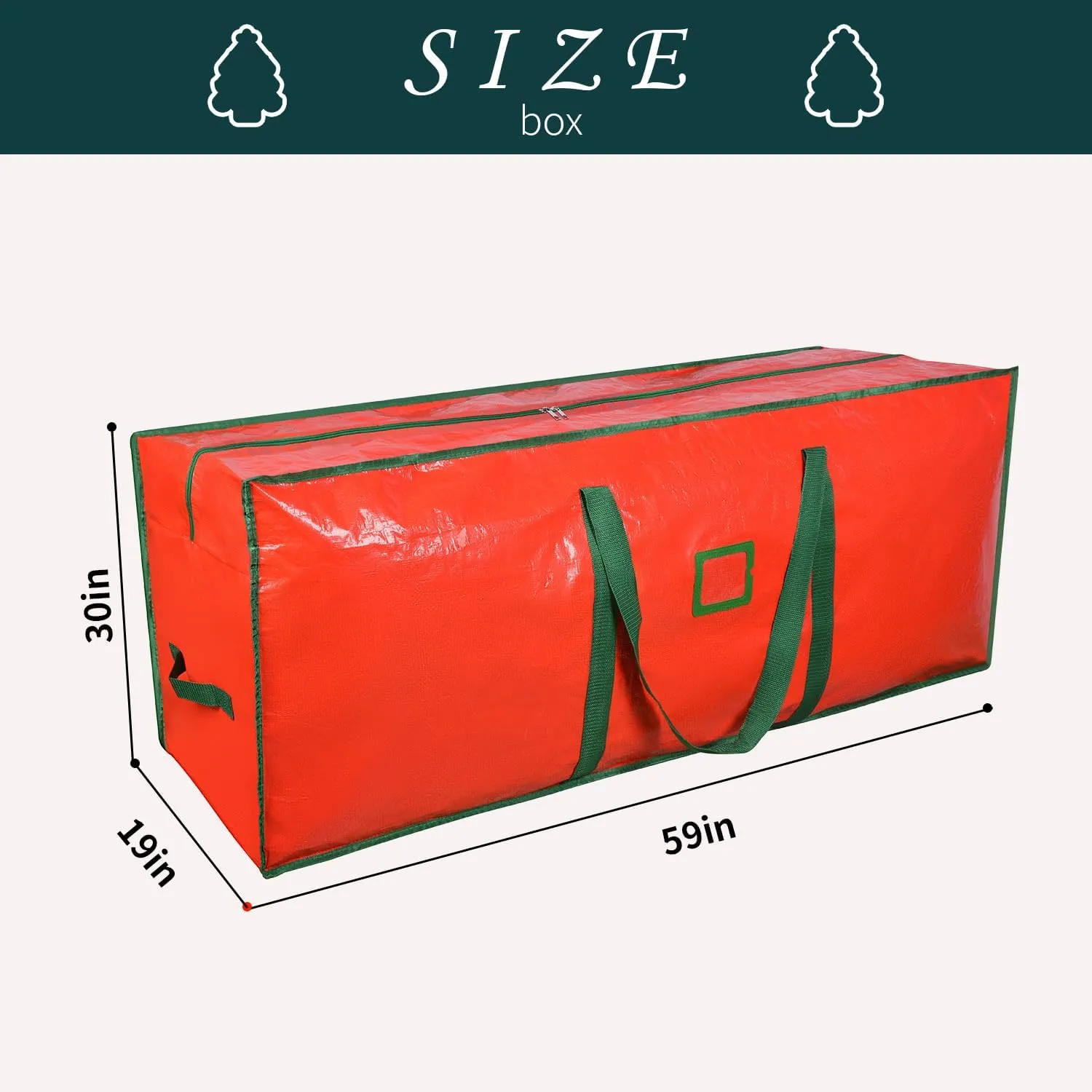 Christmas Tree Storage Bag - Fits Up to 589L (9 ft) Artificial Holiday Xmas Disassembled Trees with Durable Reinforced Handles & Dual Zipper, Durable Waterproof Material, Zippered Bag