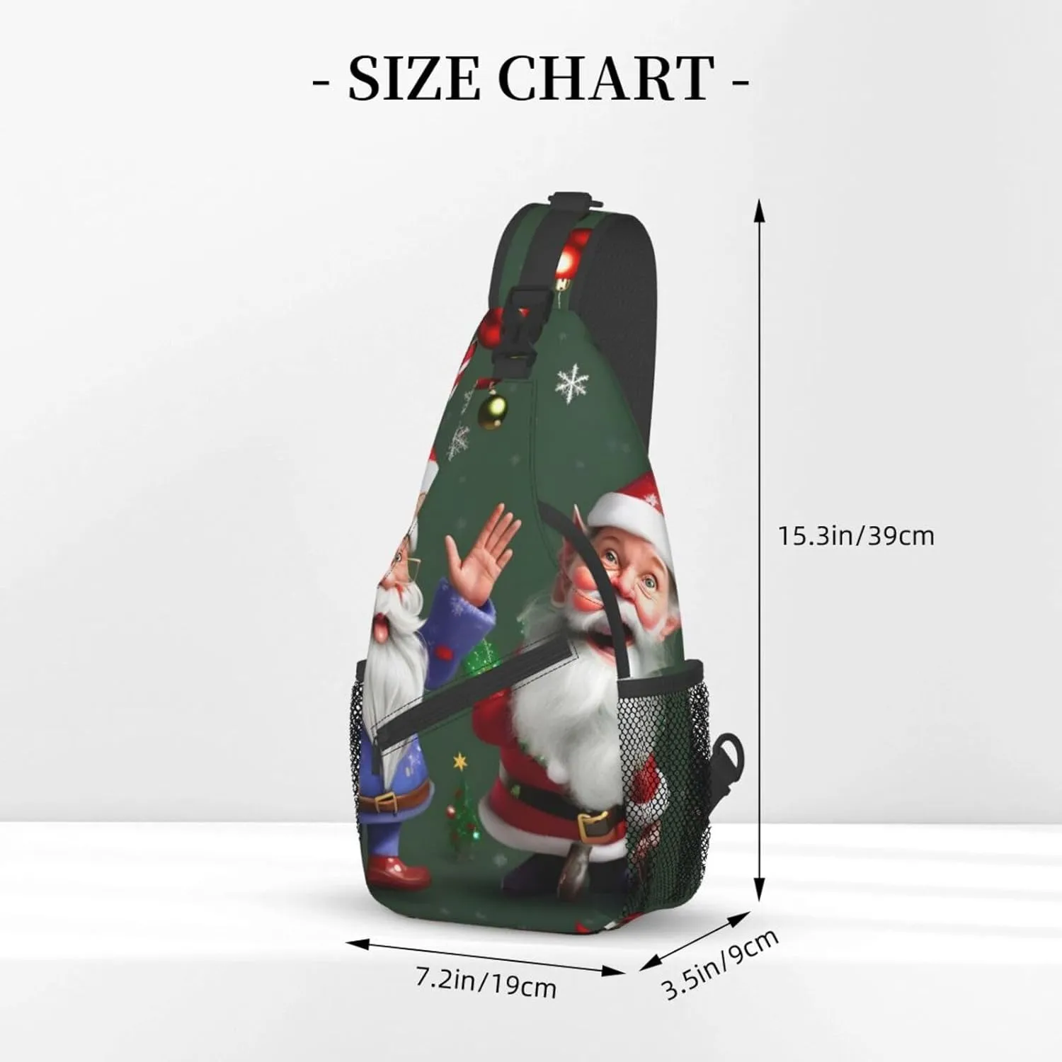 Christmas Whimsical Dwarfs Unisex Casual Diagonal Chest Bag,Multipurpose Crossbody Shoulder Bag Travel Hiking Daypack