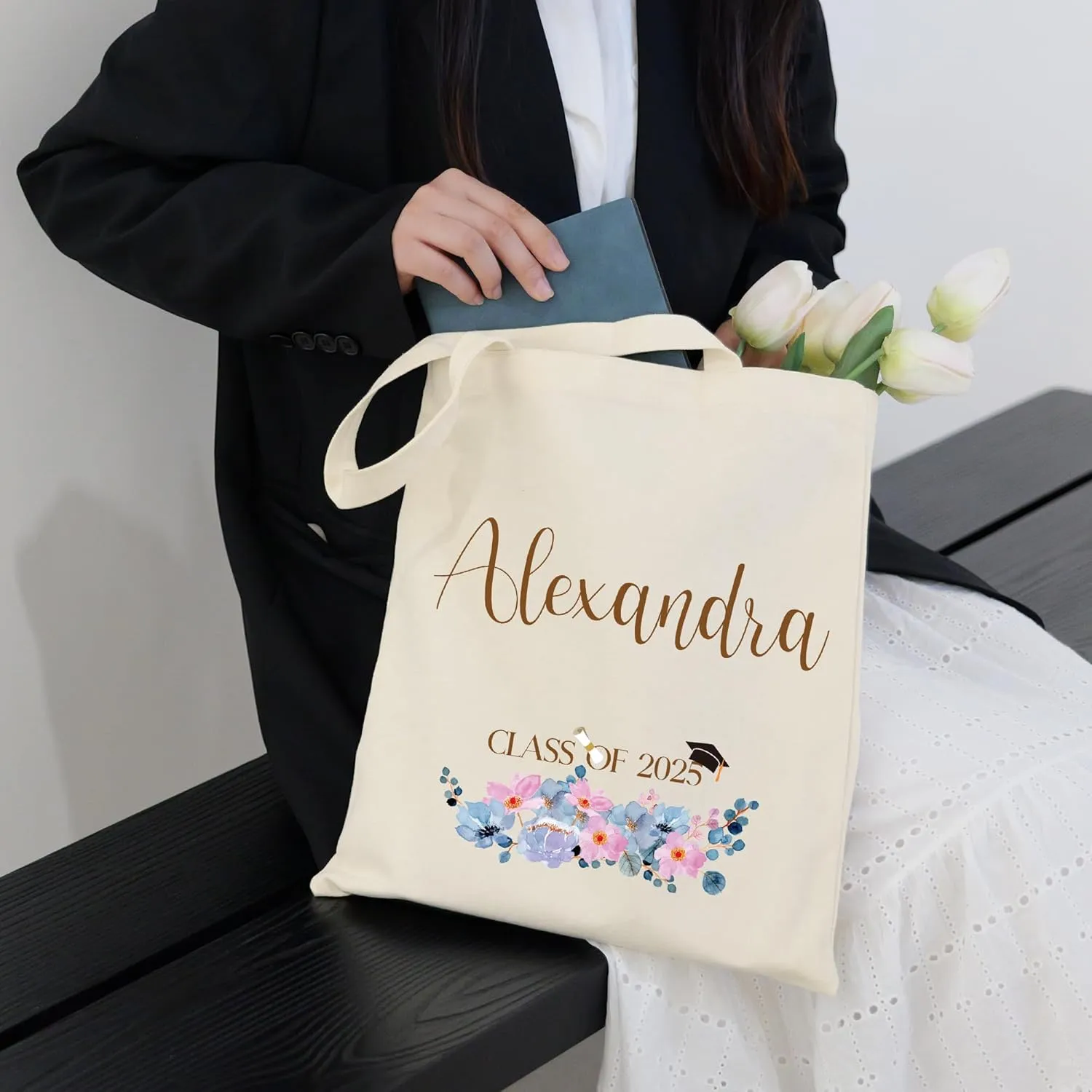 Class of 2025 Graduation Gifts Custom Tote Bag for Graduates Personalized Canvas Bag Graduation Gifts for Her