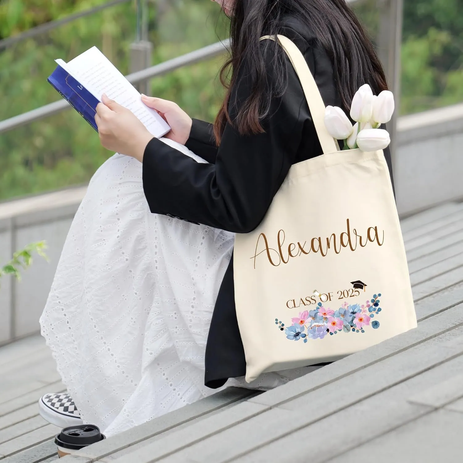 Class of 2025 Graduation Gifts Custom Tote Bag for Graduates Personalized Canvas Bag Graduation Gifts for Her