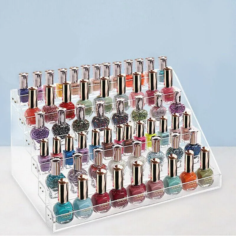 Clear Acrylic Nail Polish Rack Holder Stand Makeup Organizer Lipstick Display Au