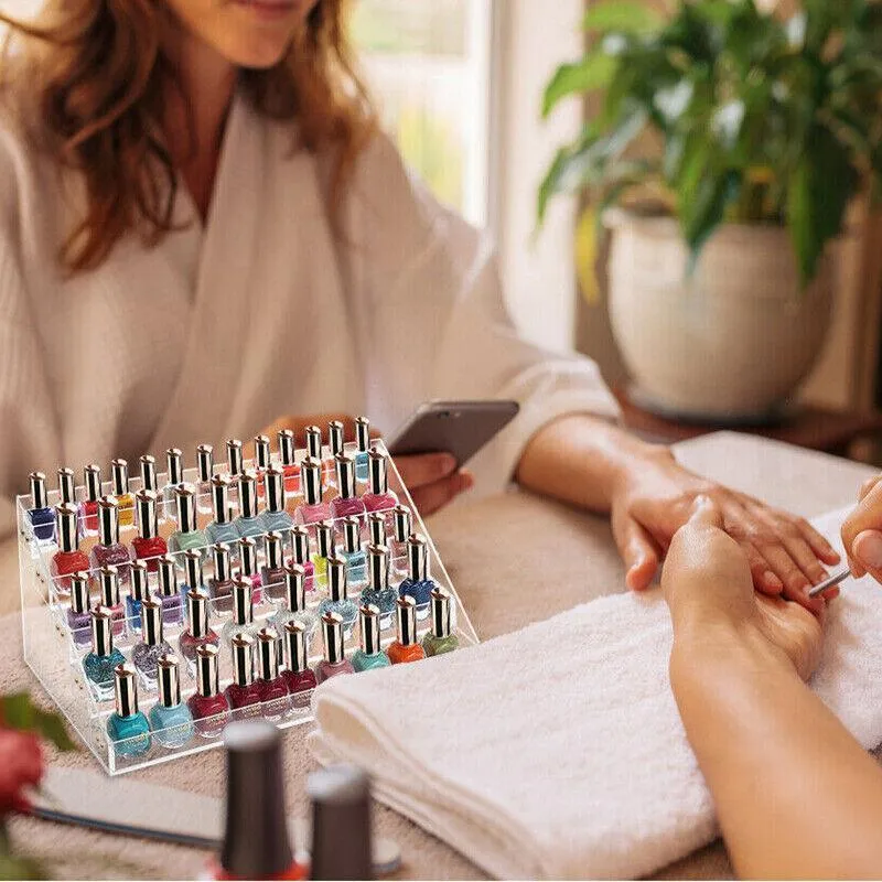 Clear Acrylic Nail Polish Rack Holder Stand Makeup Organizer Lipstick Display Au