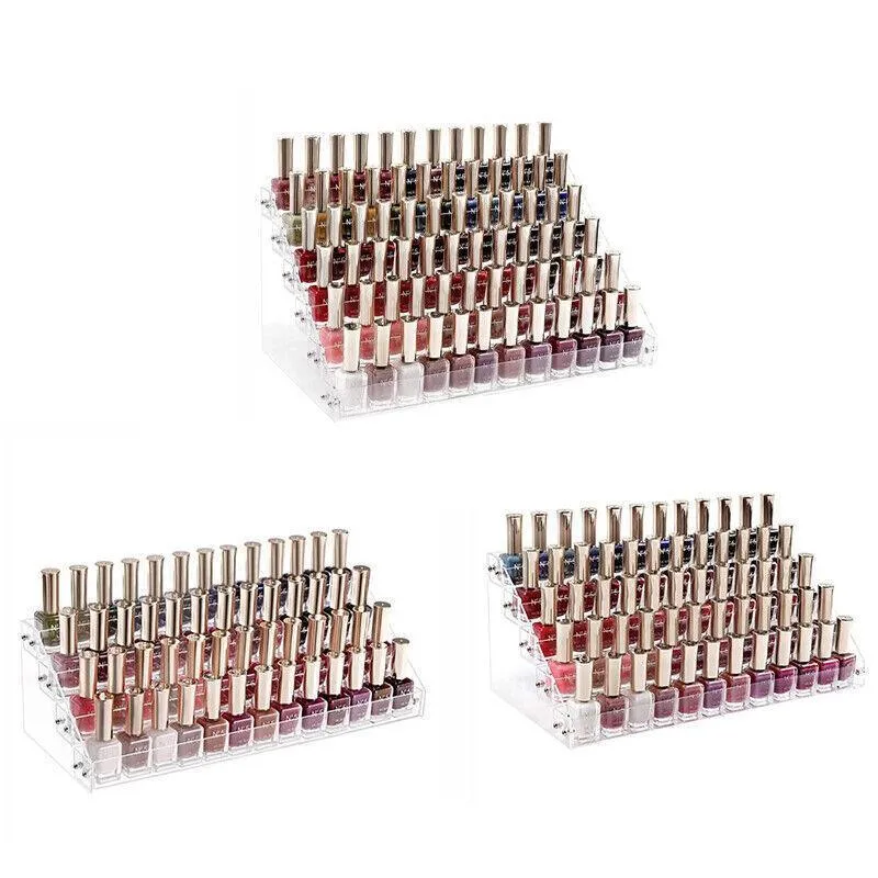 Clear Acrylic Nail Polish Rack Holder Stand Makeup Organizer Lipstick Display Au