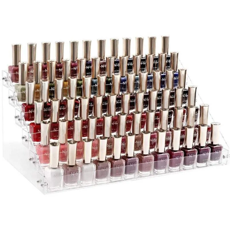 Clear Acrylic Nail Polish Rack Holder Stand Makeup Organizer Lipstick Display Au