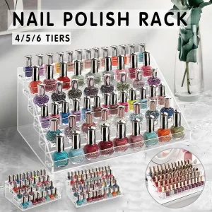 Clear Acrylic Nail Polish Rack Holder Stand Makeup Organizer Lipstick Display Au