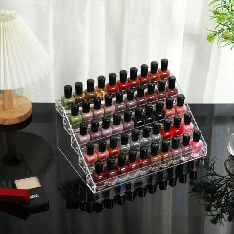 Clear Acrylic Nail Polish Rack Holder Stand Makeup Organizer Lipstick Display Au